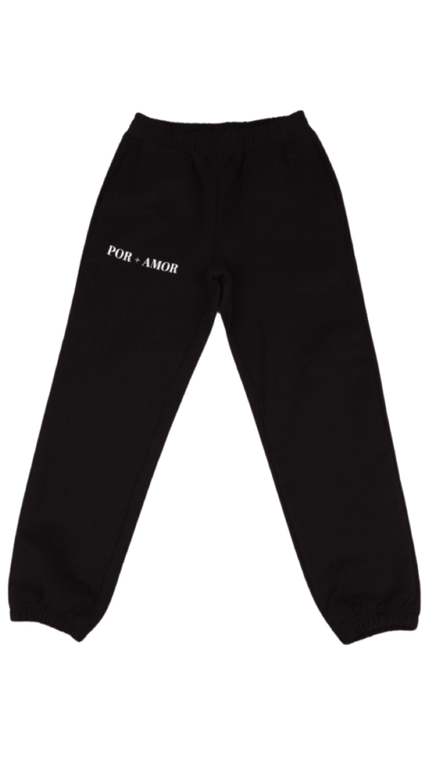 BLACK BASIC LOGO PANTS